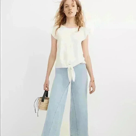 Madewell Tops - Madewell Women’s Tie-Front Marin Sweater Tee Small NWT